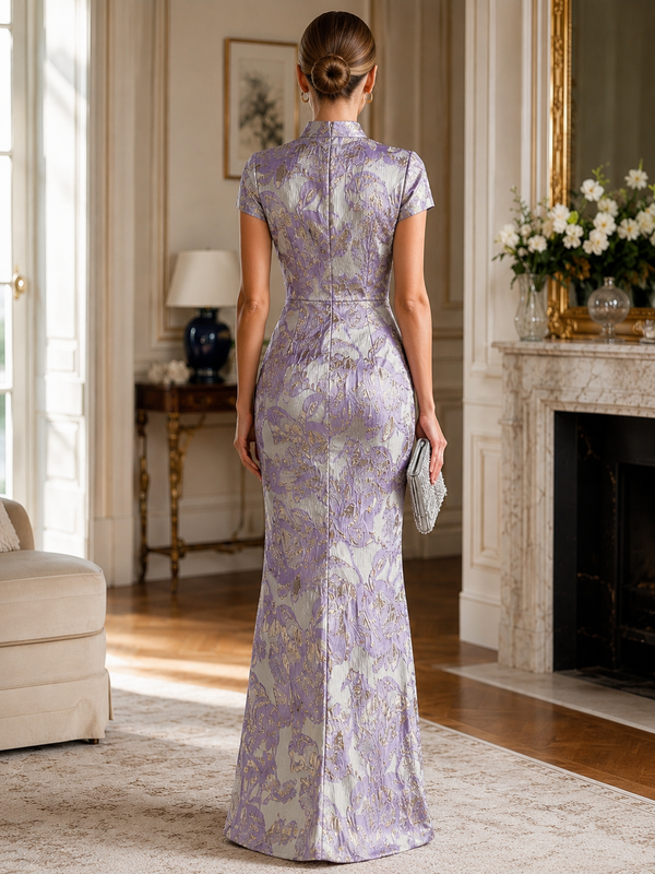Lace Column Mother of the Bride Dress - back view