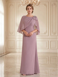 Elena Chiffon Cape Gown