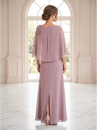 Elena Chiffon Cape Gown