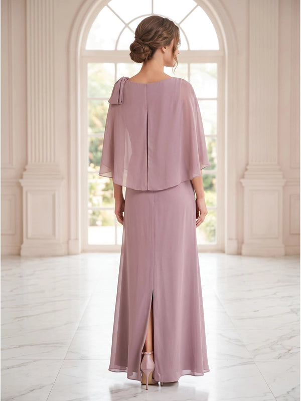 Elena Chiffon Cape Gown