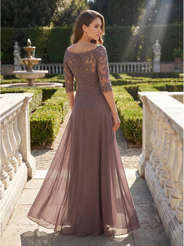 The Clara Lace V-Neck Gown
