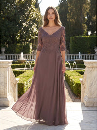 The Clara Lace V-Neck Gown