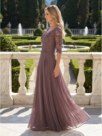 The Clara Lace V-Neck Gown